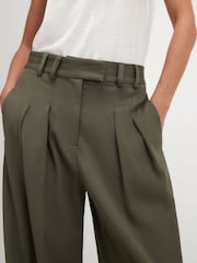 River Island Green Pique Wide Leg Trousers - Image 2 of 3