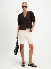 River Island Brown Puff Leopard Collar Shirt - Image 4 of 4
