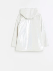River Island White Girls Glitter Rain Coat - Image 2 of 4