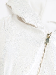 River Island White Girls Glitter Rain Coat - Image 3 of 4