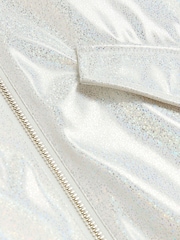 River Island White Girls Glitter Rain Coat - Image 4 of 4