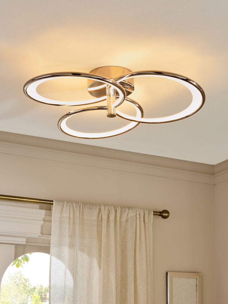 Chrome Raya Fitting Flush Ceiling Light - Image 1 of 6