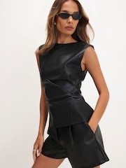 River Island Black Ruched Side Sleeveless Top - Image 3 of 4