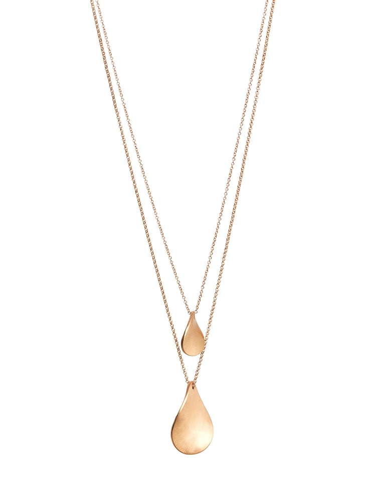 Gold Tone Petal Two Layer Necklace - Image 1 of 2