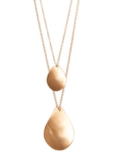 Gold Tone Petal Two Layer Necklace - Image 2 of 2