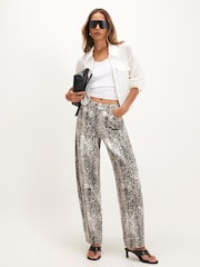 River Island Snake Print Barrel Jeans - صورة 2 من 4