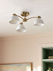 Brass Beckley 3 Light Flush Ceiling Light Fitting - Image 2 of 5