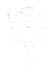 Brass Beckley 3 Light Flush Ceiling Light Fitting - Image 4 of 5