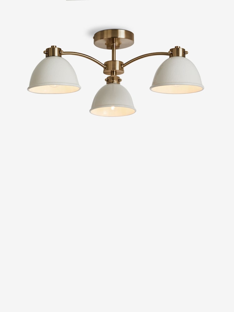 Brass Beckley 3 Light Flush Ceiling Light Fitting - Image 5 of 5