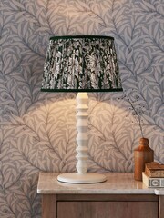 Morris & Co Grey Chrysanthemum Pleated Table Lamp - Image 1 of 5