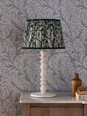 Morris & Co Grey Chrysanthemum Pleated Table Lamp - Image 2 of 5