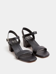 Long Tall Sally Black Faux Leather Block Heel Sandals - Image 3 of 5