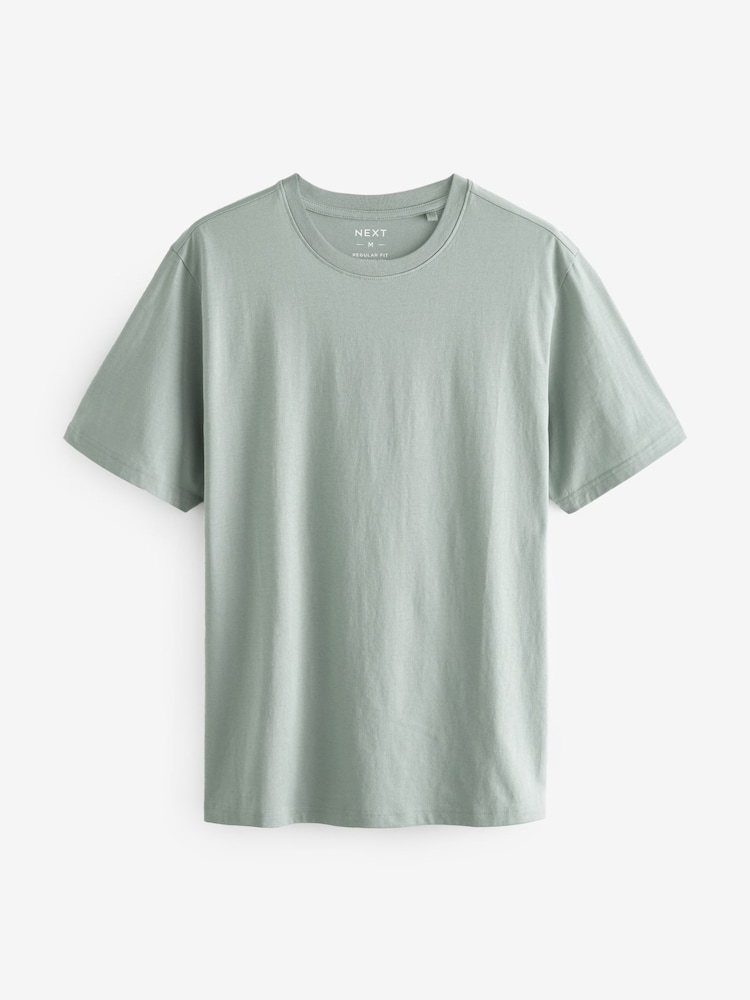 Bleu/Blanc/Vert/Écru/Violet/Gris - Ajustement régulier - Lot de t-shirts Essential 6 coton - Image 11 of 15