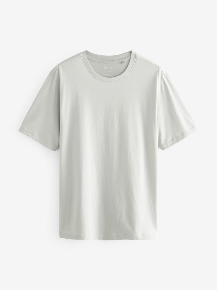 Bleu/Blanc/Vert/Écru/Violet/Gris - Ajustement régulier - Lot de t-shirts Essential 6 coton - Image 13 of 15