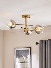 Smoke Grey Aston LED 3 Light Flush Ceiling Light Fitting - Image 1 of 6