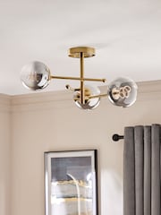 Smoke Grey Aston LED 3 Light Flush Ceiling Light Fitting - Image 2 of 6