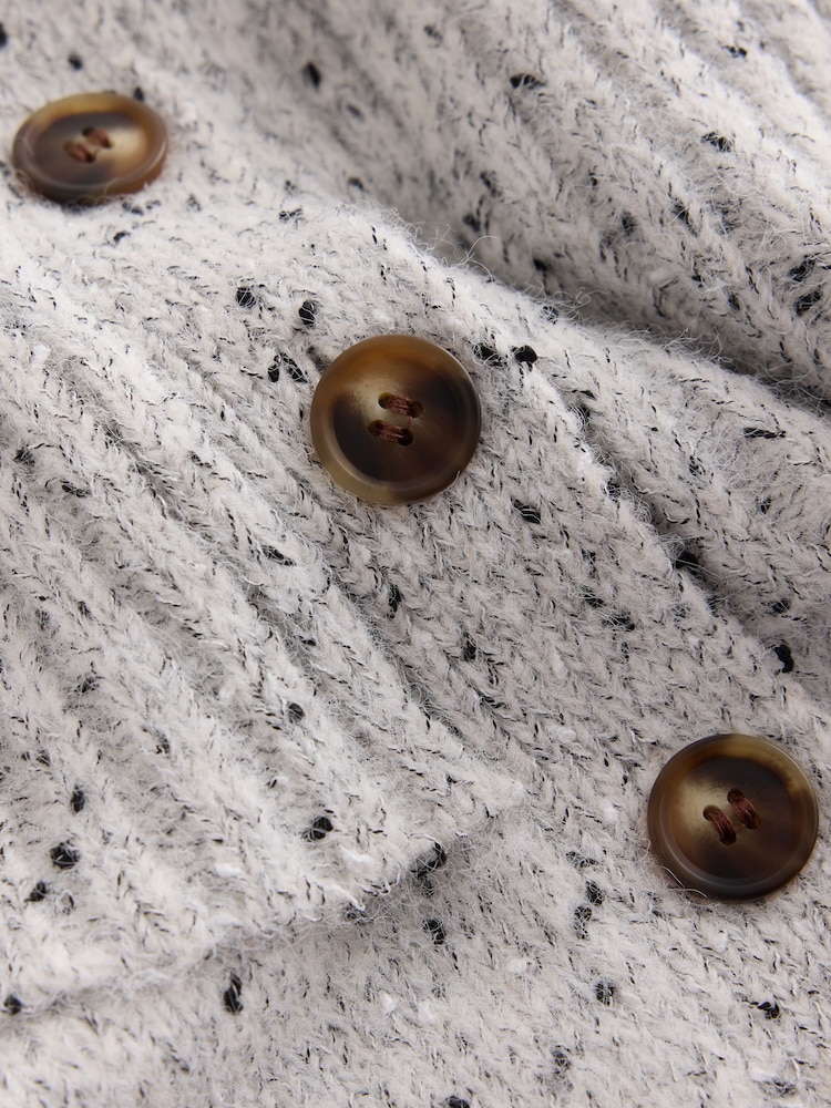Grey Ribbed Cape Layer Cardigan - Image 2 of 3 Grey Ribbed Cape Layer Cardigan - Image 2 of 3