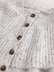 Grey Ribbed Cape Layer Cardigan - Image 3 of 3