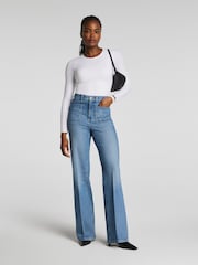 Spanx Authentic 360 Easy zvonové džíny s nakládanými kapsami - Obrázek 1 z 6