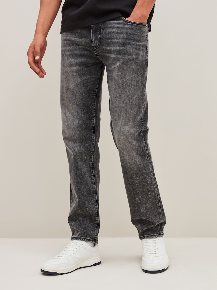 siva - Raven kroj - Vintage Wash denim kavbojke - Slika 1 iz 10