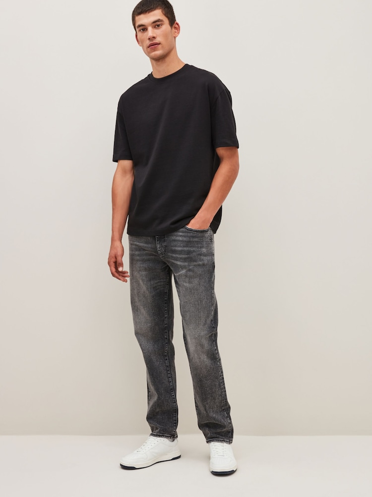 siva - Raven kroj - Vintage Wash denim kavbojke - Slika 2 iz 10