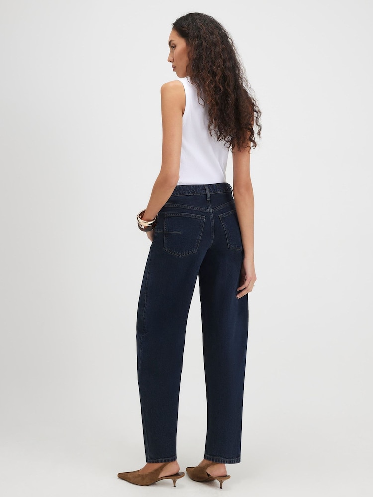 River Island Blue Core Barrel Jeans - Image 4 of 4