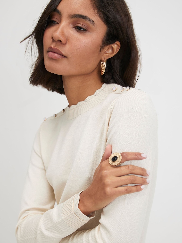 River Island Cream Pretty Trim Top - Image 4 of 4 River Island Cream Pretty Trim Top - Image 4 of 4