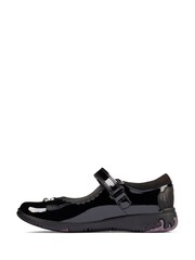 Clarks Black Patent Multi Fit Kids Leather Sea Shimmer Shoes - Image 2 of 10