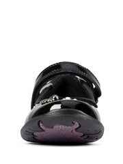 Clarks Black Patent Multi Fit Kids Leather Sea Shimmer Shoes - Image 4 of 10