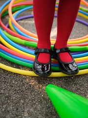 Clarks Black Patent Multi Fit Kids Leather Sea Shimmer Shoes - Image 7 of 10
