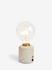 White Terrazzo Rechargeable Touch Wireless Table Lamp - Image 6 of 7