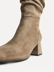 Linzi Dark Brown Inferno Wide Fit Ruched High Leg Boots - Image 5 of 5