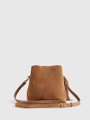 River Island Brown Triple Compartment Tassel Bucket Cross-Body Bag - Image 4 of 6