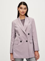 Lilac Purple Oversized Double Breasted Blazer - Image 3 of 7