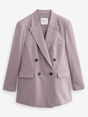 Lilac Purple Oversized Double Breasted Blazer - Image 6 of 7