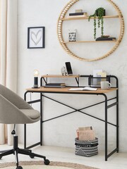 Black Elliot Oak Effect Standard Desk - Image 1 of 6