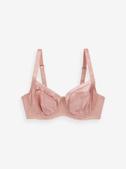 Rose Pink DD+ Non Pad Balcony Smoothing Animal Mesh Underwired with Side Support Bra - Image 6 of 7