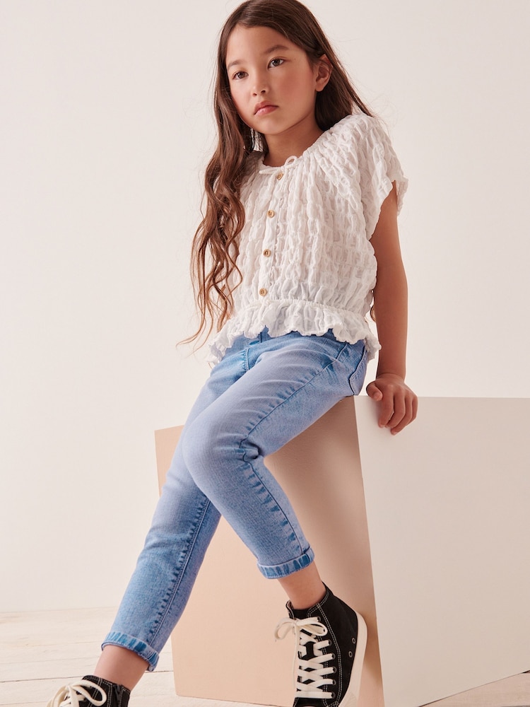 Bright Blue Regular Length Stretch Jeggings (3-16yrs) - Image 2 of 10