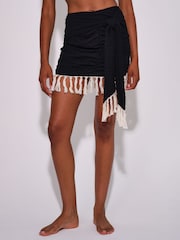 South Beach Fringe Tie Waist Mini Skirt - Obrázek 3 z 4