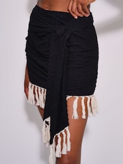 South Beach Fringe Tie Waist Mini Skirt - Obrázek 4 z 4