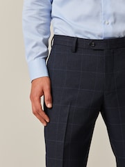 Navy Blue Prince of Wales Tailored fit Check Suit: Trousers - Image 5 of 9