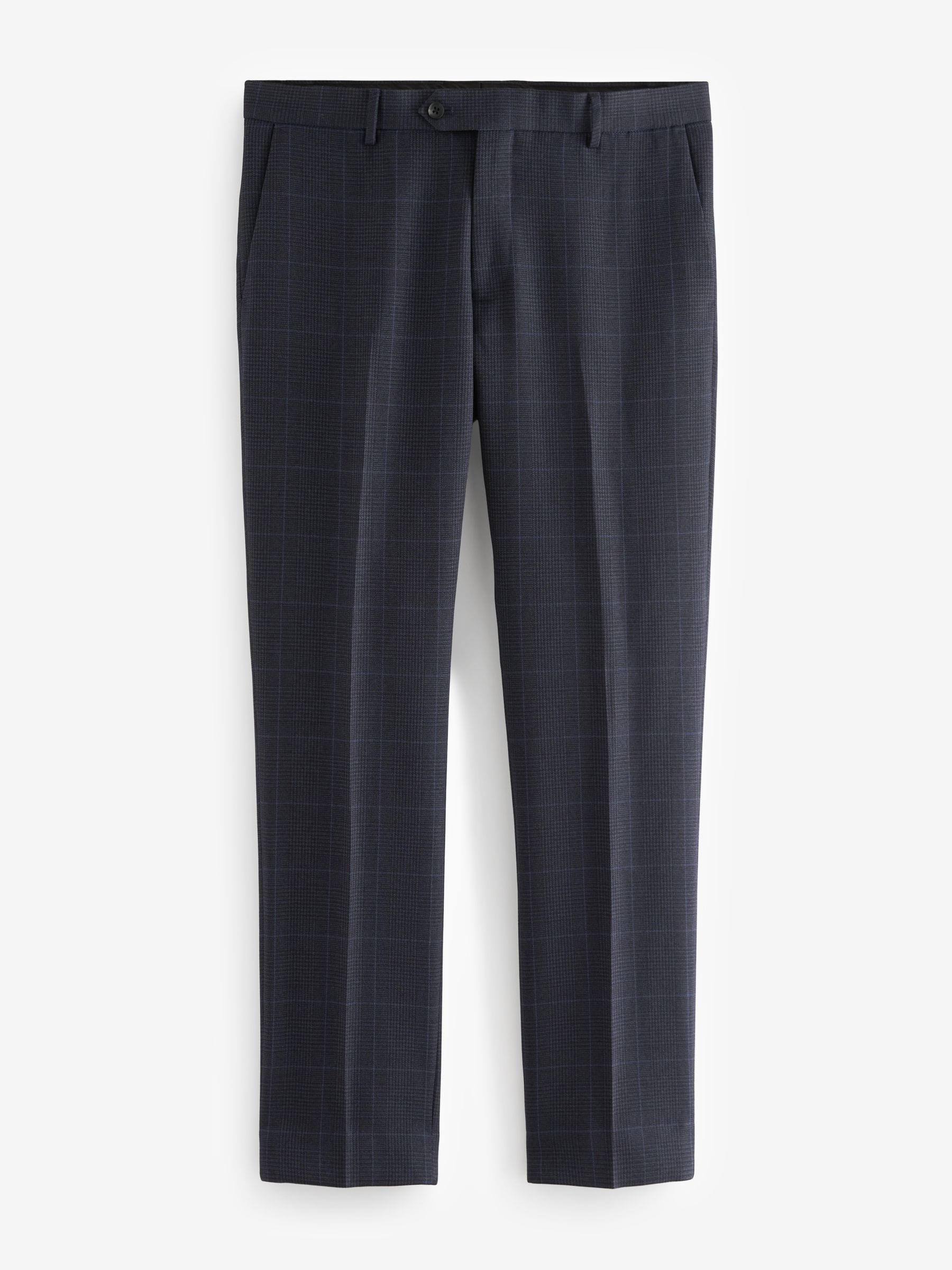 Buy Navy Blue Prince of Wales Tailored fit Check Suit