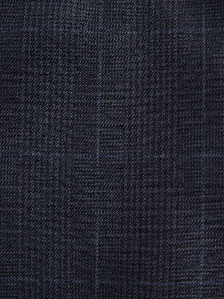 Navy Blue Prince of Wales Tailored fit Check Suit: Trousers - Image 8 of 9