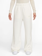 Nike White Borg Wide Leg Joggers - Image 1 of 3