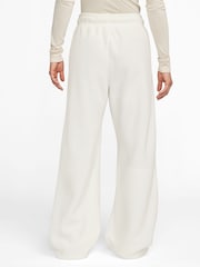 Nike White Borg Wide Leg Joggers - Image 2 of 3