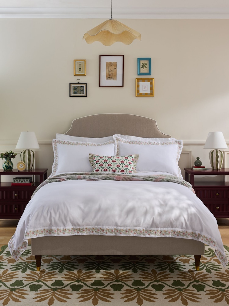 Nina Campbell Clabon Dark Natural Lowndes Upholstered Ottoman Storage Bed Frame - Image 2 of 6 Nina Campbell Clabon Dark Natural Lowndes Upholstered Ottoman Storage Bed Frame - Image 2 of 6