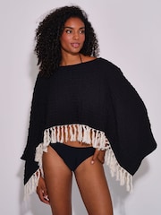 South Beach Fringe Poncho Cover-Up - Obrázek 3 z 5