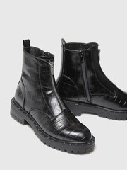 Schuh Ashlyn Croc Front Zip Boots - Image 3 of 4