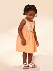 Orange Butterfly 100% Cotton Dress (3mths-7yrs) - Image 1 of 7