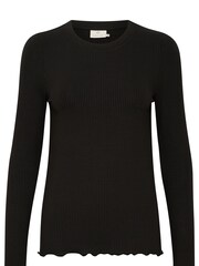 Kaffe Drew Long Sleeve Rib Knit Black T-Shirt - Image 4 of 5